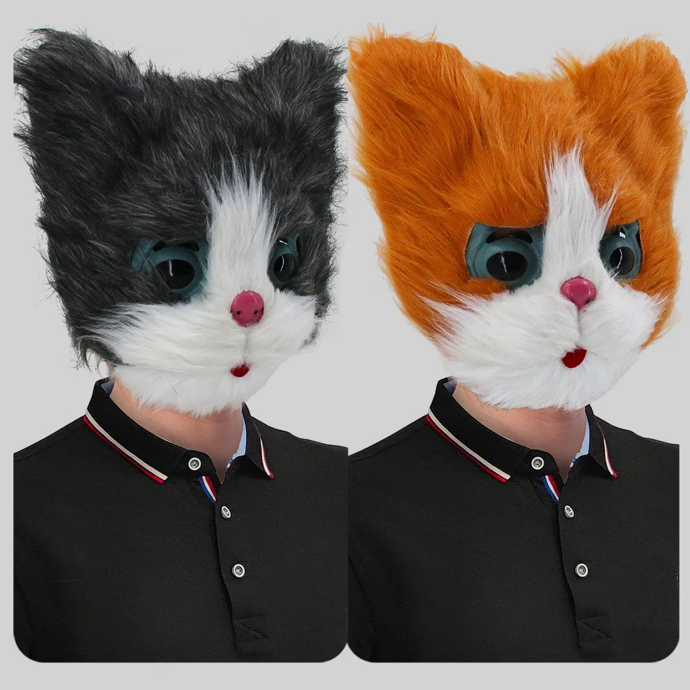 Halloween Plüsch-Katzen-Maskerade-Maske - Realistische Tiermaske Kostüm für Männer & Frauen – Detail 11