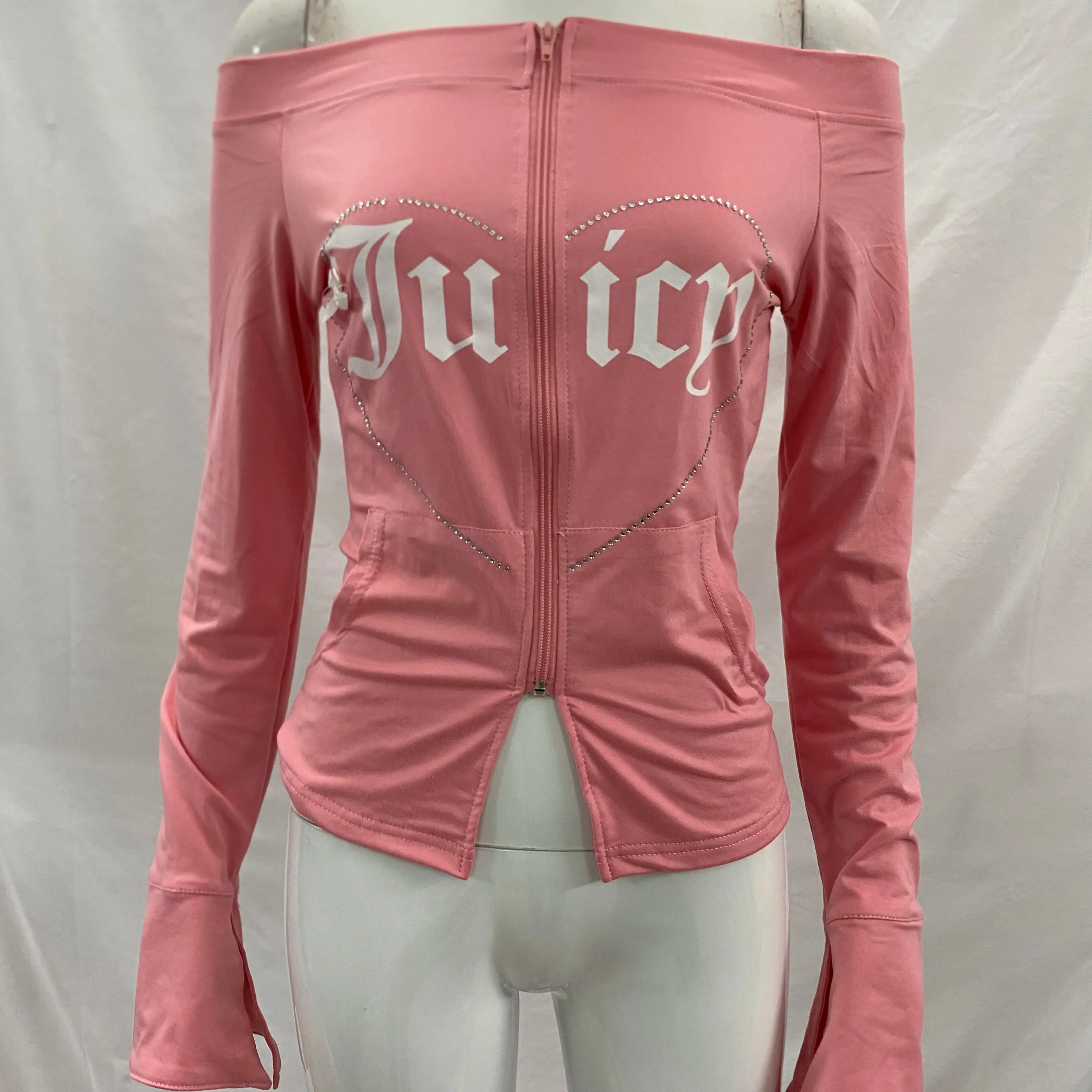 Y2k doce rua casual hip-hop bonito fino feminino de um ombro manga longa esportes estilo emo moda rock bowknot mini saia fina