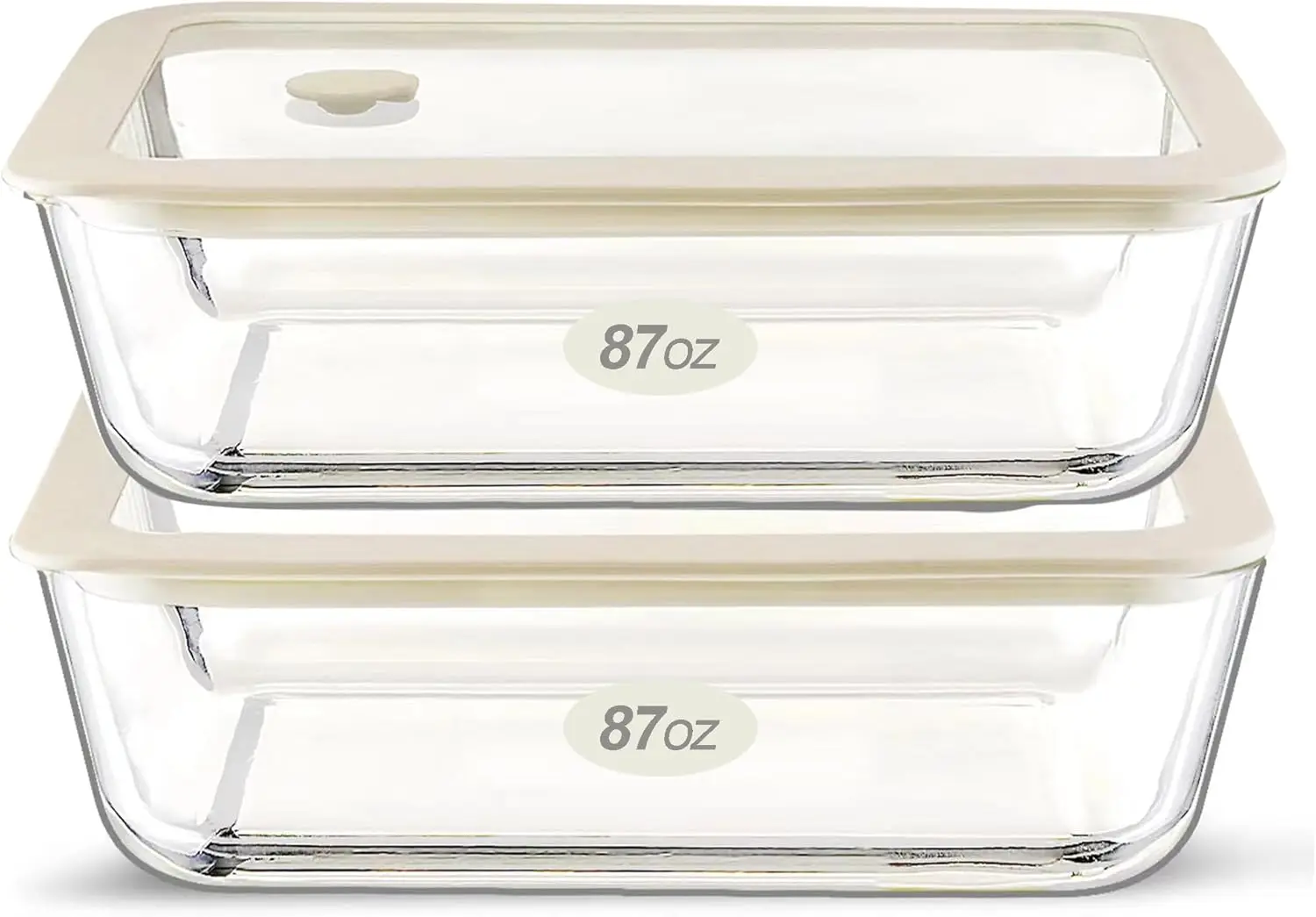 

Набор контейнеров для еды Urban Green Glass, 2 больших контейнера по 87 унций, герметичные, без пластиковых элементов, белые