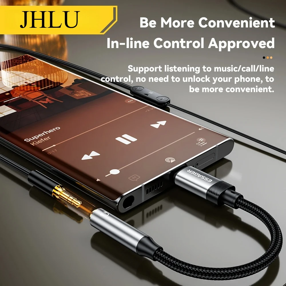 JHLU Lightning to 3.5mm jack Audio Adapter Headphone Aux Cable USB Type C to 3.5 Adapter OTG Type C For iphone Xiaomi Oneplus