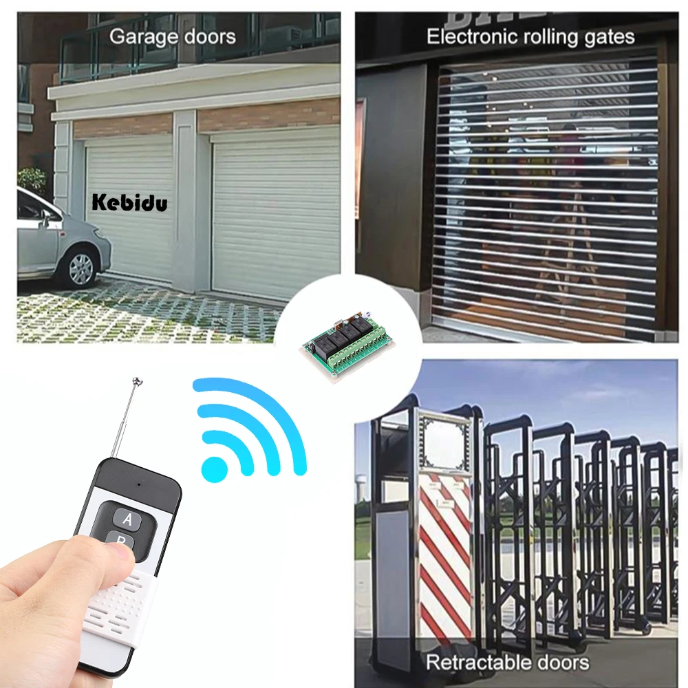 433Mhz Remote Control Wireless Learn Remote 1 2 4 Keys 1527 Learning Code 1000M RF Relay Transmitter for Gate Garage Door Motor