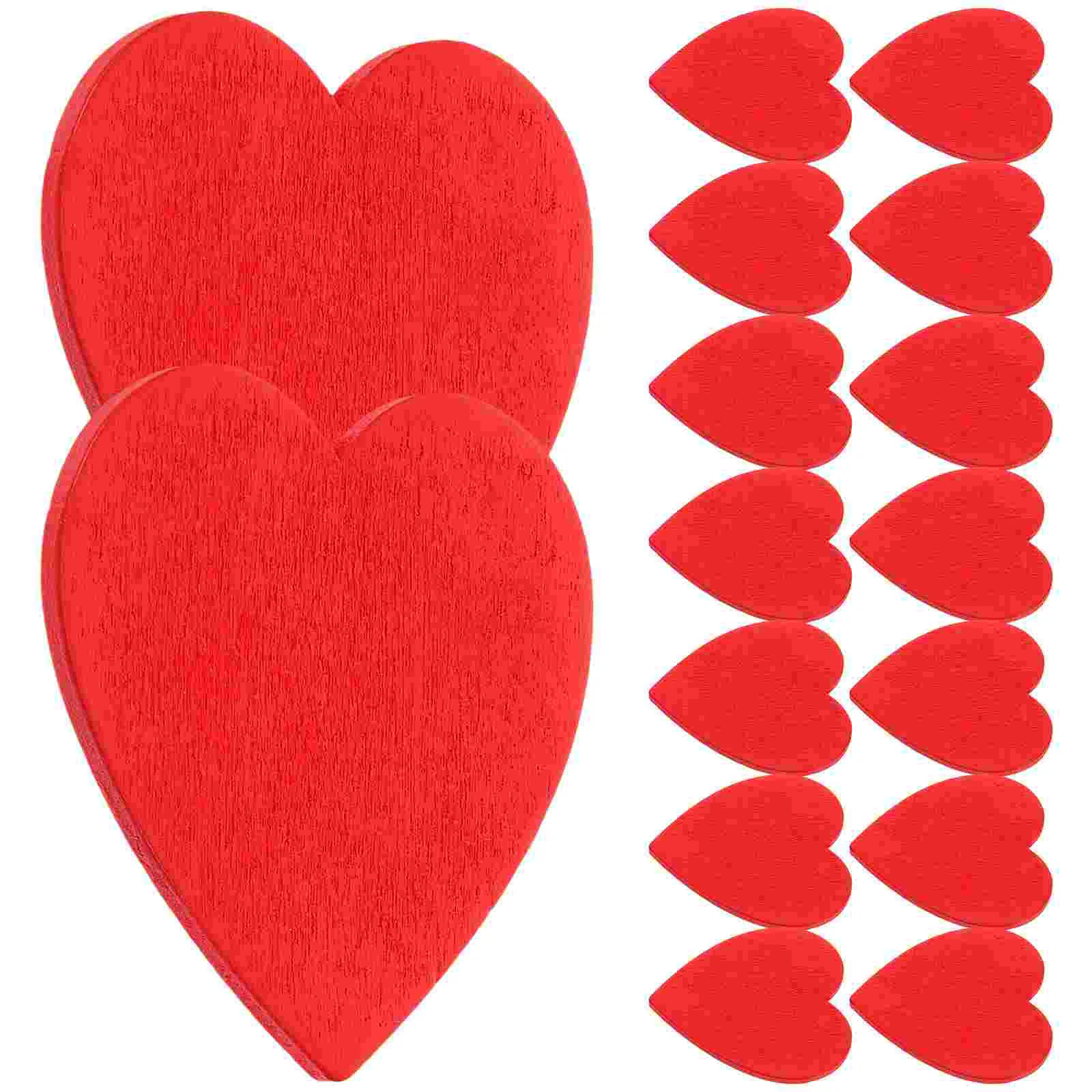 50 Pcs Wedding Decorations Wooden DIY Crafts Heart Cutouts Ornaments Heart-shaped Bamboo