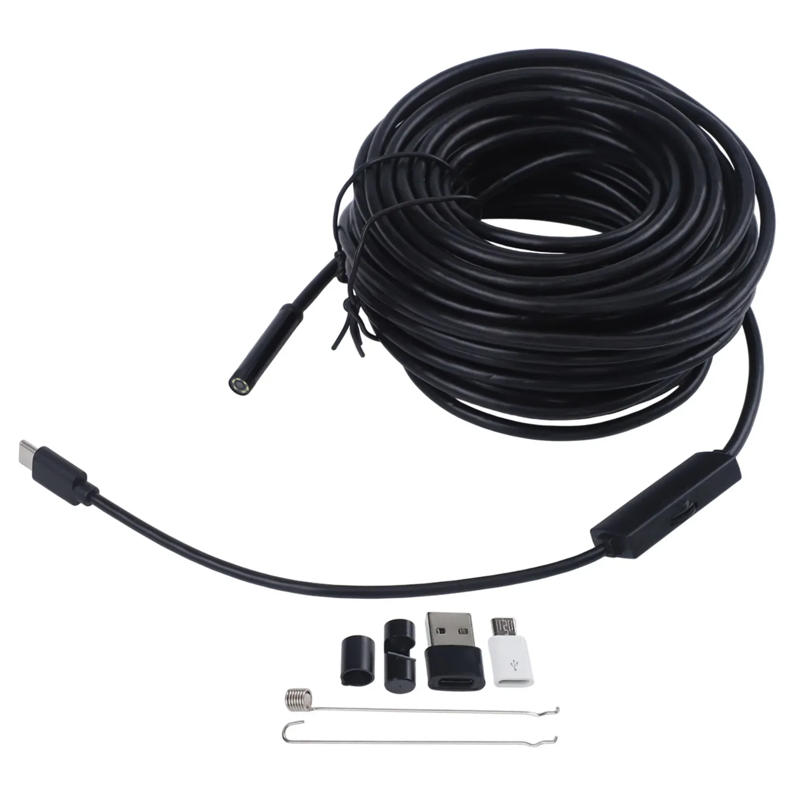 15m 7mm USB Industrial Borescope Camera 6LED IP66 Waterproof Pipe Sewer Drain Inspection Tool For For Android Phone
