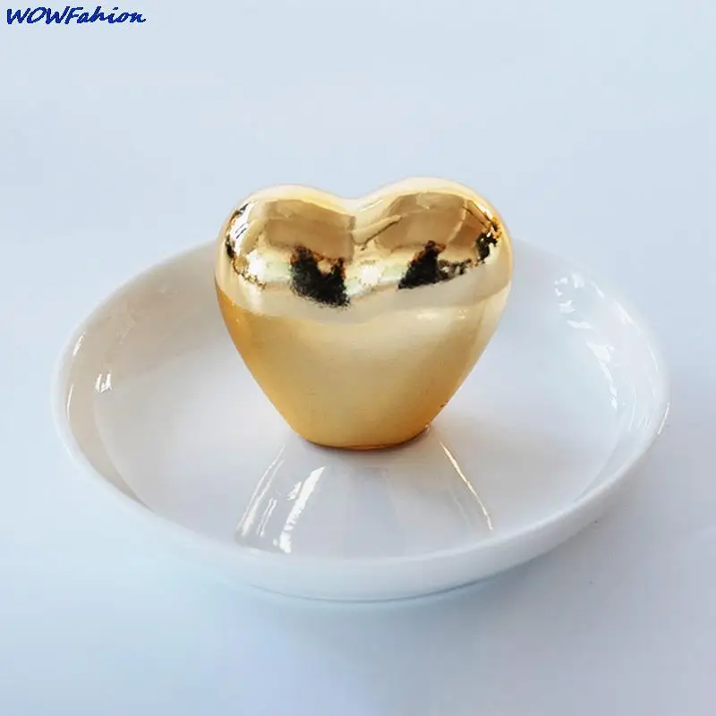 Gold Animal Design Jewelry Dish White Ceramic Engagement Rings Trinket Dish for Home Ornament for Bracelet Earring Necklace