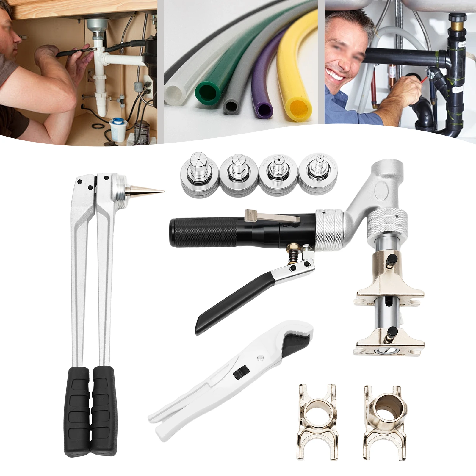 Pince de pressage hydraulique, outil d'expansion de tuyaux, force de sertissage de 3 tonnes, 4 matrices interchangeables