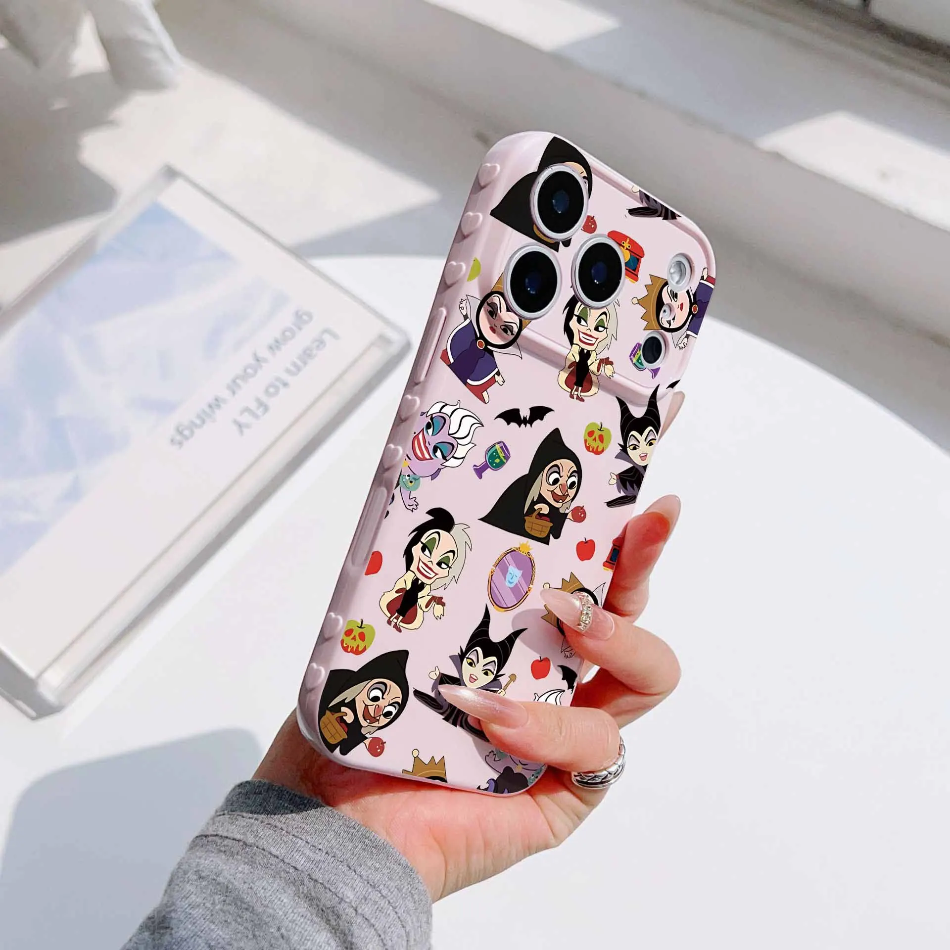 Disney Princess Villains For Apple iPhone 17 16 15 14 13 12 Mini 11 Pro Max Bubble Heart Cover Funda Silicone Soft Phone Case view 3