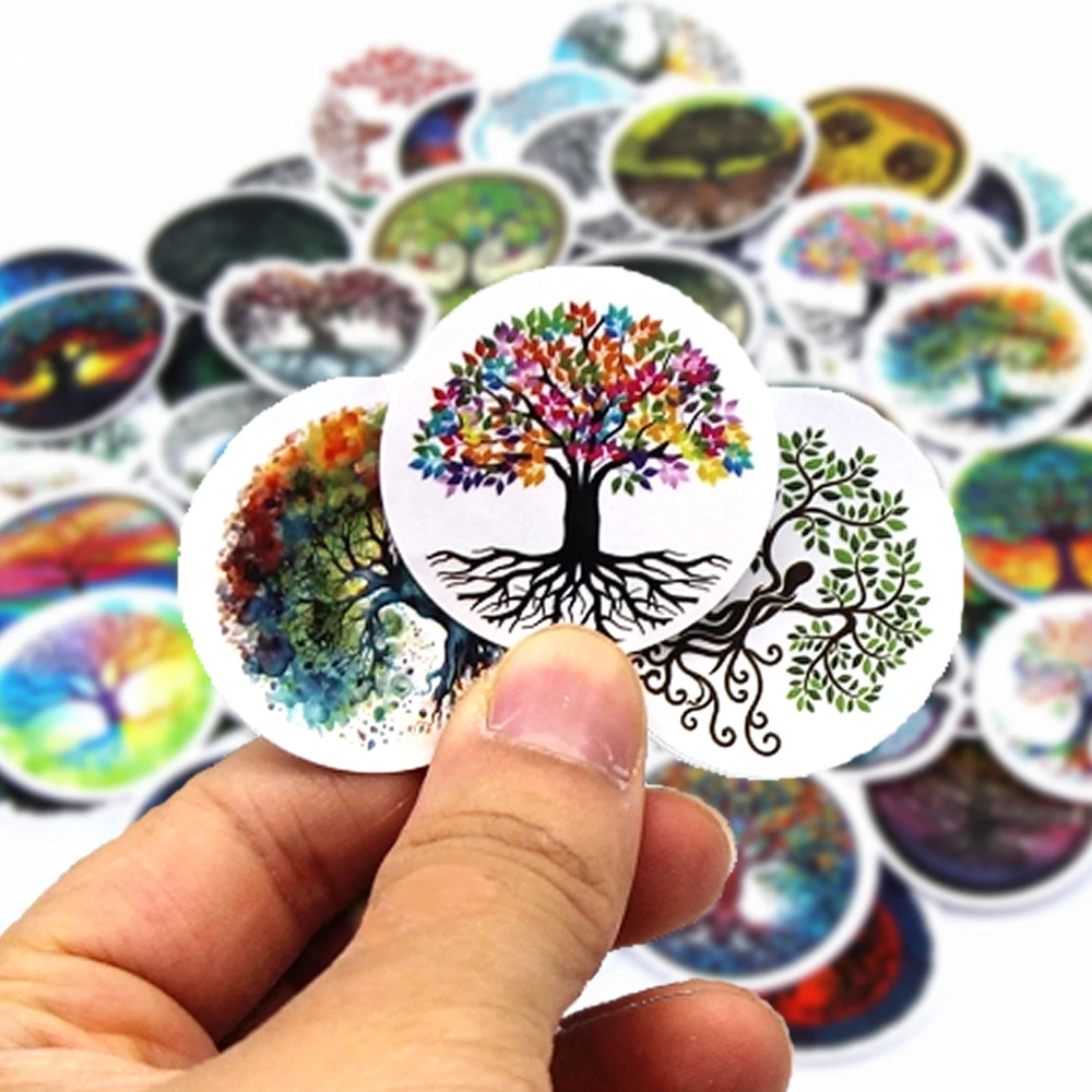 10/50/100PCS Beautiful Tree of life  stickers Memo Stickers for Laptop Car Skateboard Helmet Suitcase Stationery gift For kids