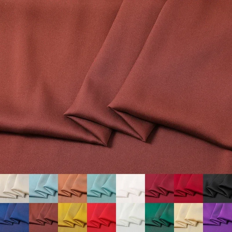 17Colors! 140CM Wide 19MM Dyed Solid Color Stretch Silk Fabric for Dress Shirt Clothes Cheongsam Y005