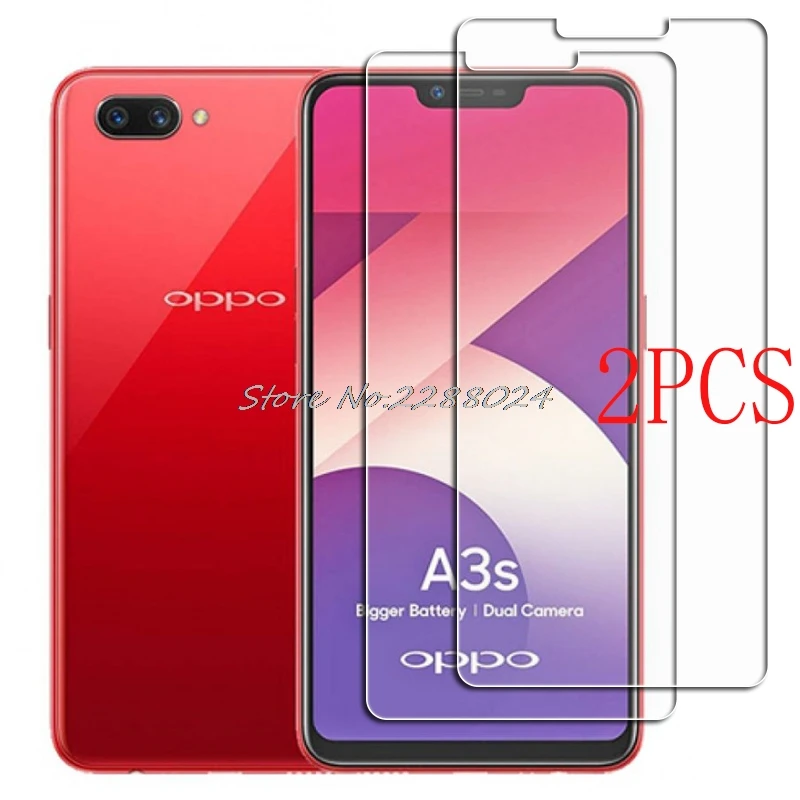 2PCS FOR OPPO A3s Tempered Glass Protective on OPPO A12e AX5 Realme 1 C1  Screen Protector Glass Film Cover