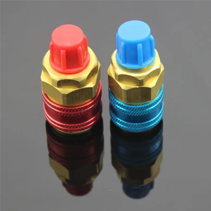 Durable-2PCS R134 H/L Quick Coupler Connector อะแดปเตอร์ทองเหลืองเครื่องปรับอากาศสารทําความเย็นชาร์จ Apdater เครื่องมือ