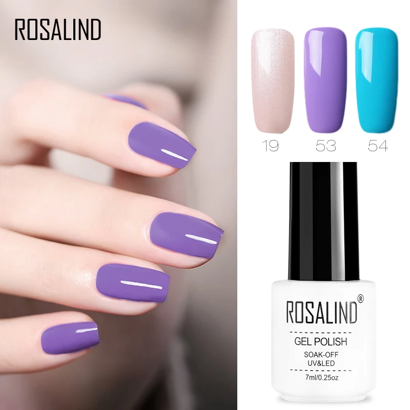 

ROSALIND Shiny Gel Nail Polish Vernis UV Lamp Soak Off Base Top Coat Semi Permanent Bright Hybrid Varnish For Nail Art Design