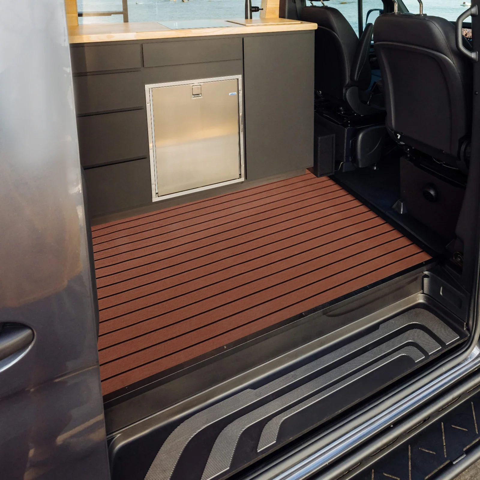 Caravan Mats,Self-Adhesive Teak Floor Mat Non-toxic Retro Design EVA RV Mat Sound Insulation EVA Foam Marine Flooring Mat