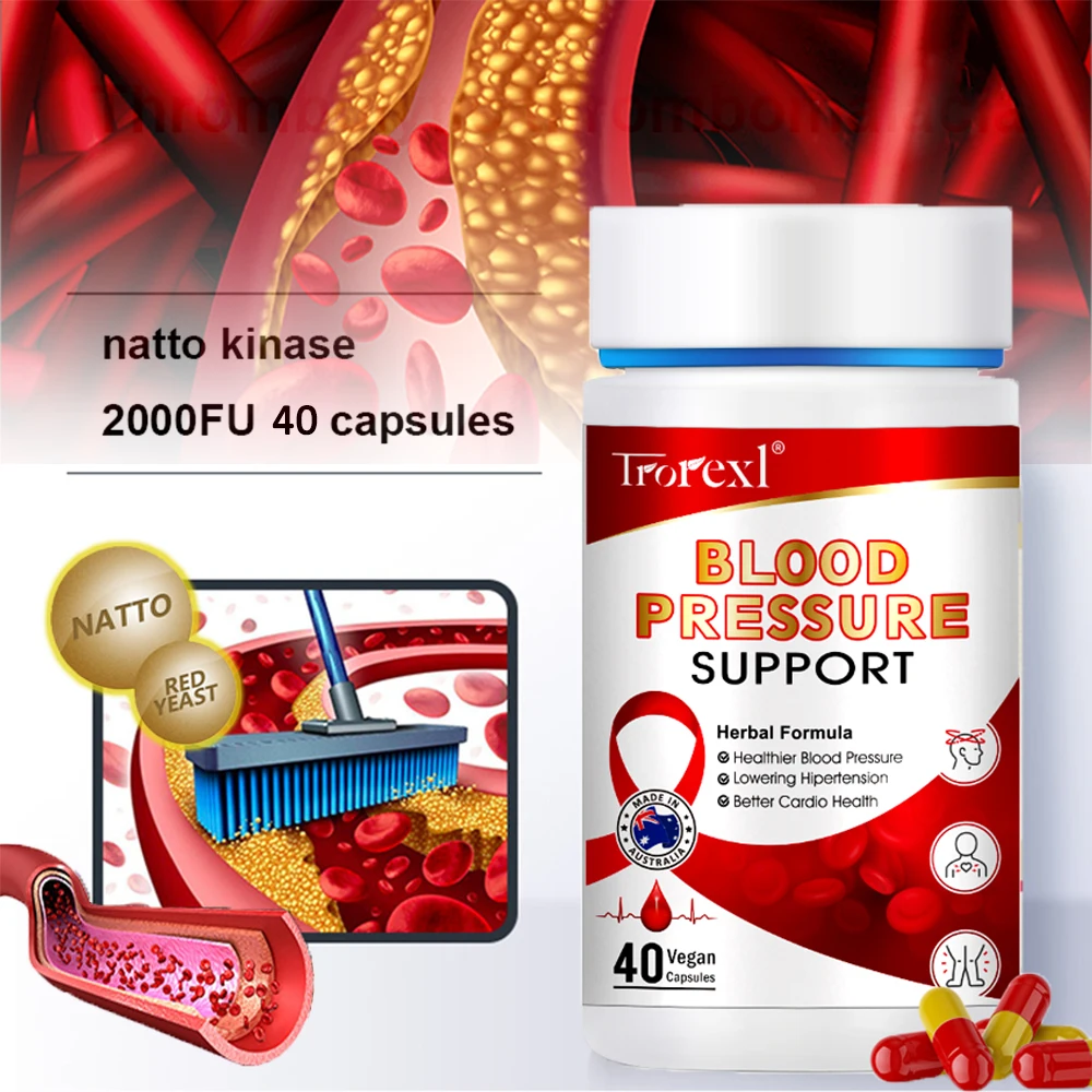 Nattokinase Capsules for Blood Pressure, Blood Vessel, Blood Flow, Dissolve Blood Clots, Vascular Occlusion & Arteriosclerosis