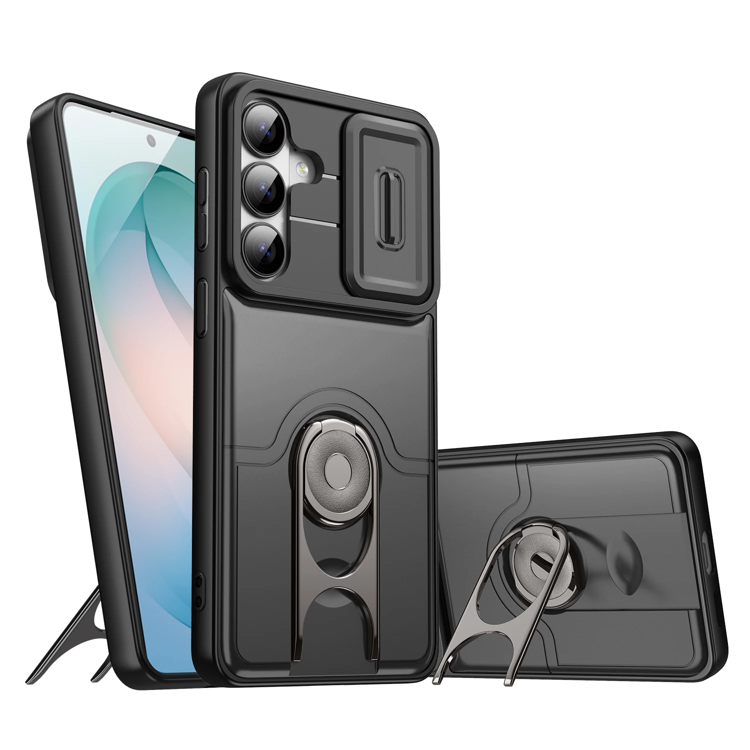 For Samsung A25 Case Galaxy A37 Cover Galaxy A56 A36 A16 Cases Matte Feeling Hard Military Stand Holder Protection Phone Covers