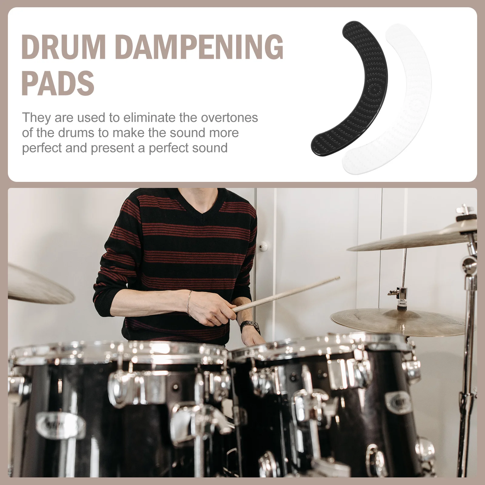 Self-Adhesive Drum Snare Drum Mute Pad Mute Damper Pads Silicone Drum Mats Vibration Absorption Supplies Assorted Color