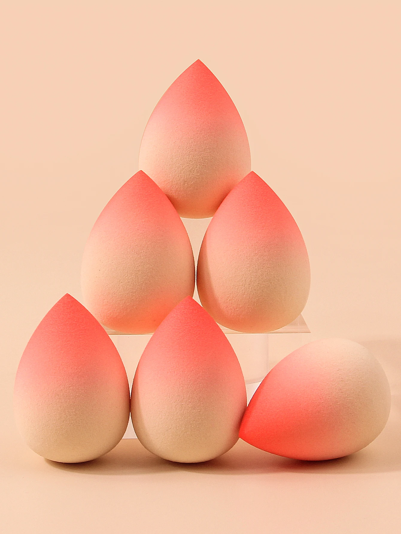 6個のグラデーションメイクアップスポンジセット、コンシーラー＆ファンデーションメイクアップスポンジツール、ソフトラテックスフリー化粧スポンジ、メイクアップアクセサリー