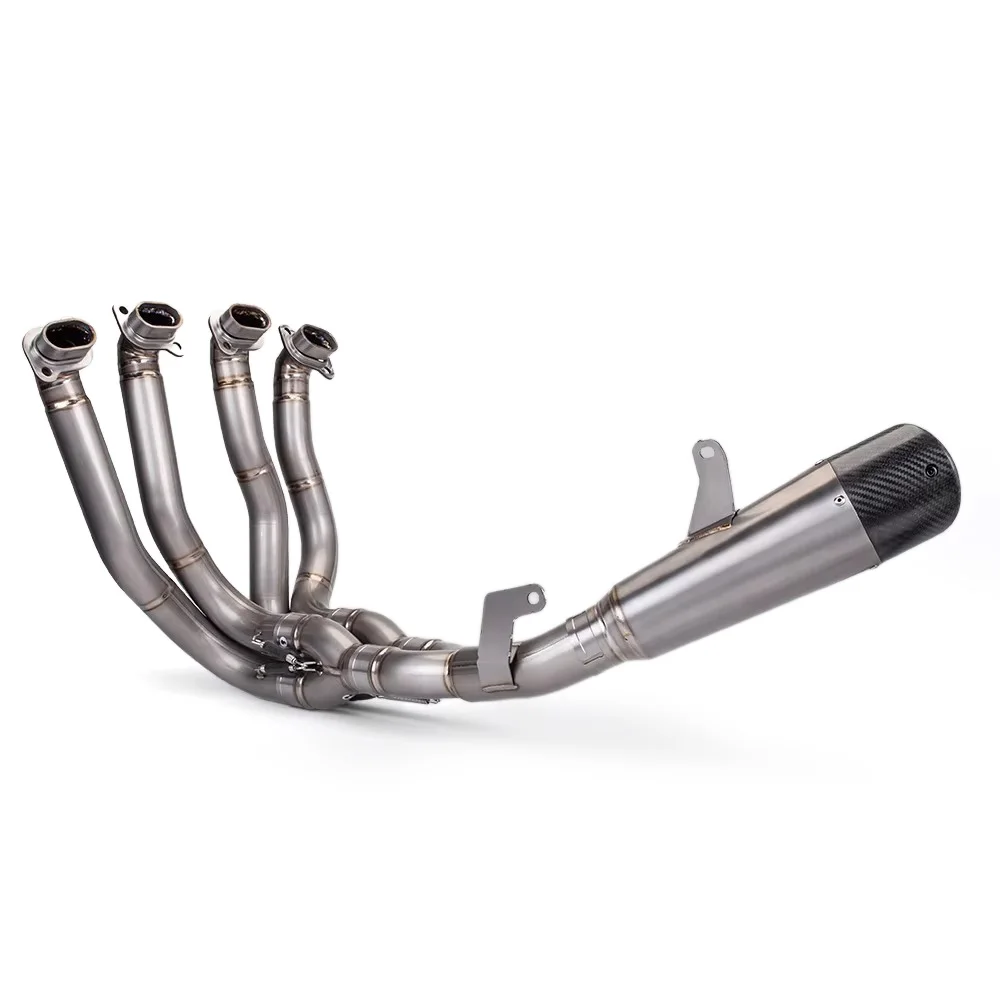 Motorcycle Full Exhaust System for NINJA H2 2015-2023 H2 H2R Motorbike Titanium Alloy Exhaust Header Tube Muffler Front Pipes