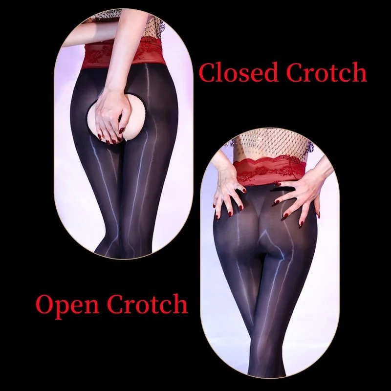 Contrast Color Horse Oil Shiny Pantyhose Lace Patchwork High Waist Silky Touch Shaping Tights Pole Dance Sexy Seamless Hosiery