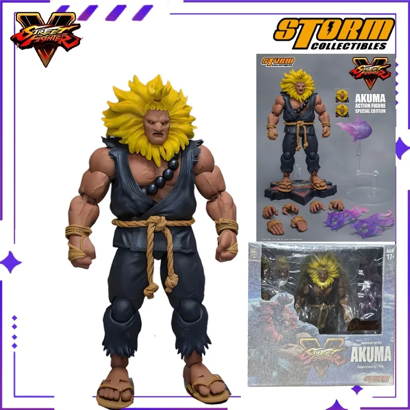

Storm Toys Original 1/12 Street Fighter 5 Red Headed Lion Headed Haunted AKUMA Game Mobile Doll Model Handmade Toy Gift Spot