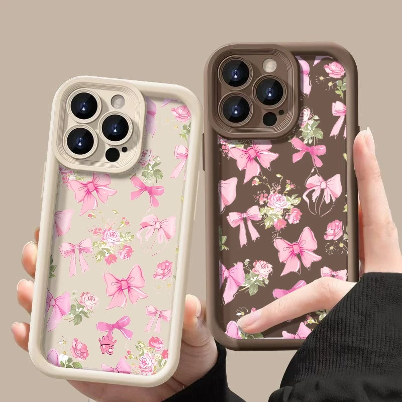 Coque de téléphone en Silicone avec nœuds papillon roses, pour Honor X9C X9A X8C X8B X8A X8 X7A X6B Magic 6 5 400 Lite 300 200 Pro, housse en TPU bonbon