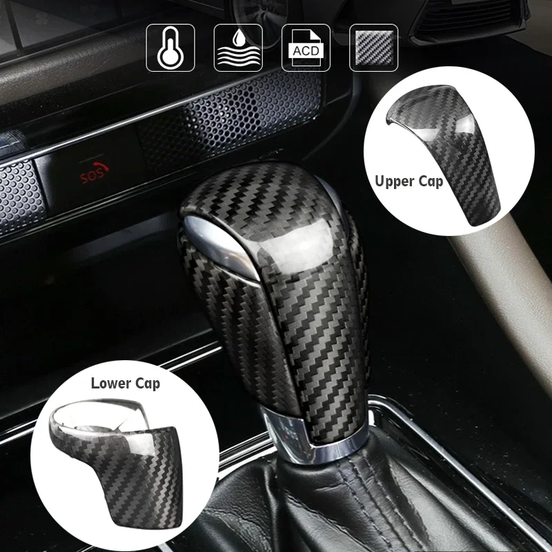 

Real Carbon Fiber Gear Shift Knob Head Cover Car Interiors For Mazda Atenza Axela CX-3 Car Stickers Mouldings