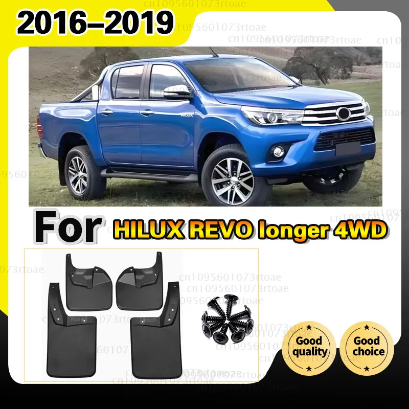 Car Mud Flaps For Toyota HILUX REVO longer 4WD 2016-2019 Mudflaps Splash Guards Mud Flap Mudguards Fender Car Styling Set Molded