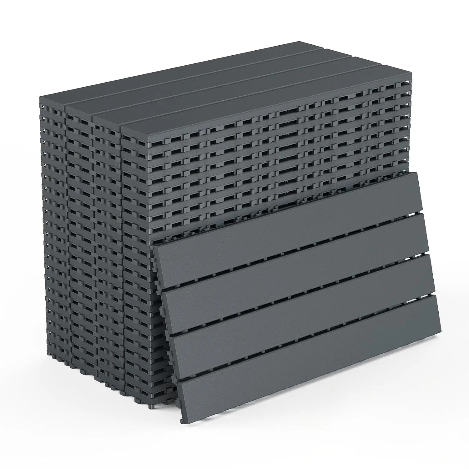 Patio Interlocking Deck Tiles, Waterproof Outdoor Flooring for Poolside Balcony Backyard, 24pcs 48 sq.ft, Customized