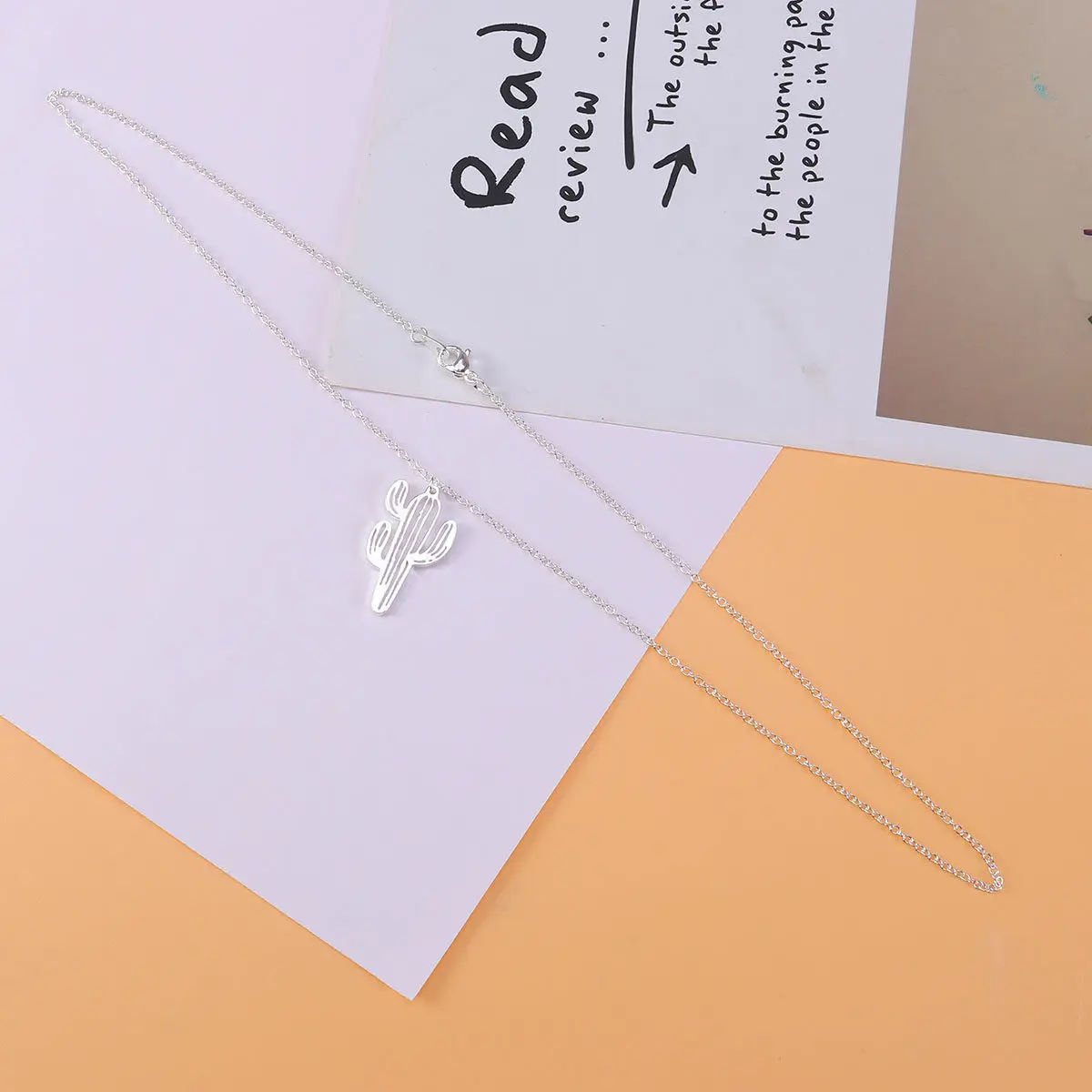 Stylish Cactus Necklace for Women Exquisite Workmanship Eye Catching Unique Design Nighttime Event Jewelry Gift for Wife Mother