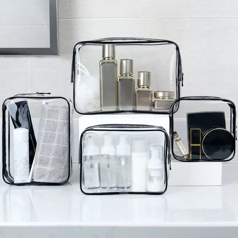 1PC Small Large Transparent Cosmetic Bag PVC Women Clear Makeup Bag Case Travel Make Up Organizer Storage Bath Toiletry Wash Bag