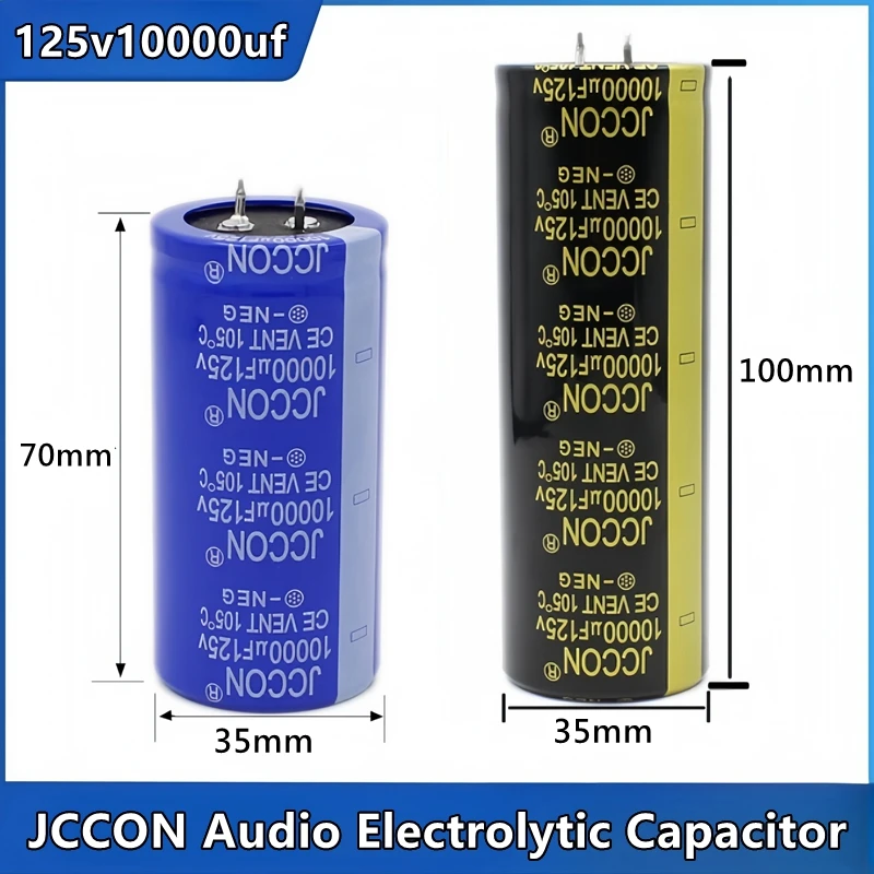 1PCS JCCON 125V10000UF New Original 10000UF 125V High Frequency Low ESR Audio Aluminum Electrolytic Capacitors 35X70MM 35x100mm