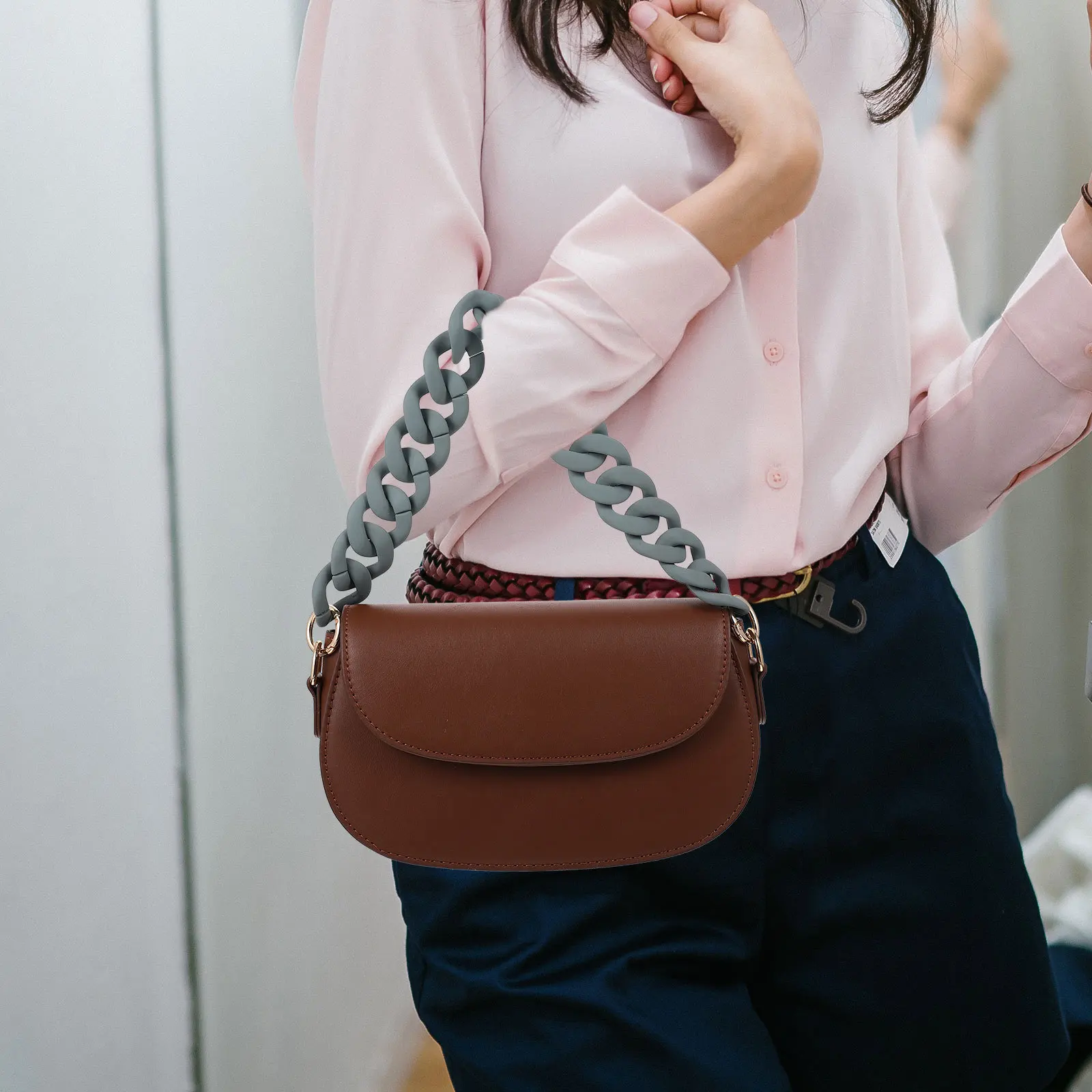 

Resin DIY Bag Chain Replacement Single Shoulder Handbag Decorative Lightweight Portable Bag Accessory Resin Handbag Chain