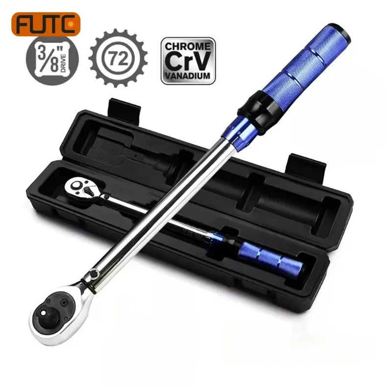 FUTE Bidirectional Ratchet Preset Adjustable Torque Wrench Non-slip Handle 1/2-3/8 Socket Professional Bicycle Automotive Tool