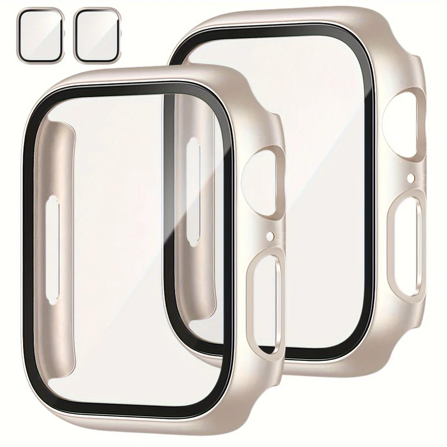 

2 шт. чехла для часов с защитным стеклом из закаленного стекла, подходят для часов серии 8, серии 7, 41 мм, 45 мм