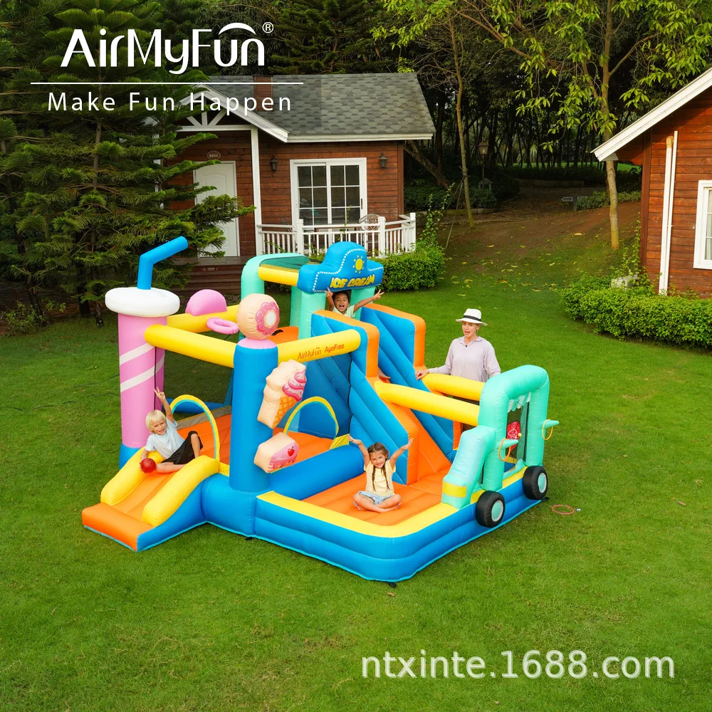 AMF Inflatable Castle Children's Inflatable Jumping Castle Indoor and Outdoor Bounce House Slide Oxford Cloth Inflatable Castle