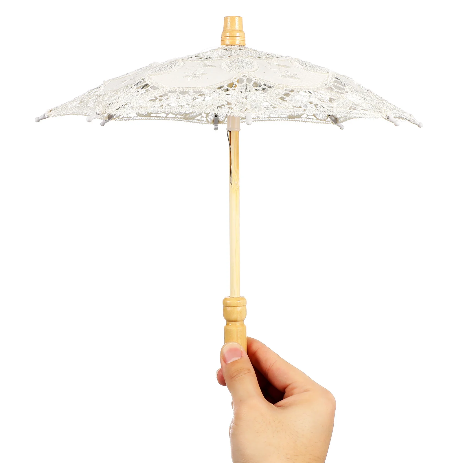 

Lace Cotton Umbrella Elegant Parasol For Wedding Bride Decor Kids Tea Party Embroidery Sun Shade Umbrella