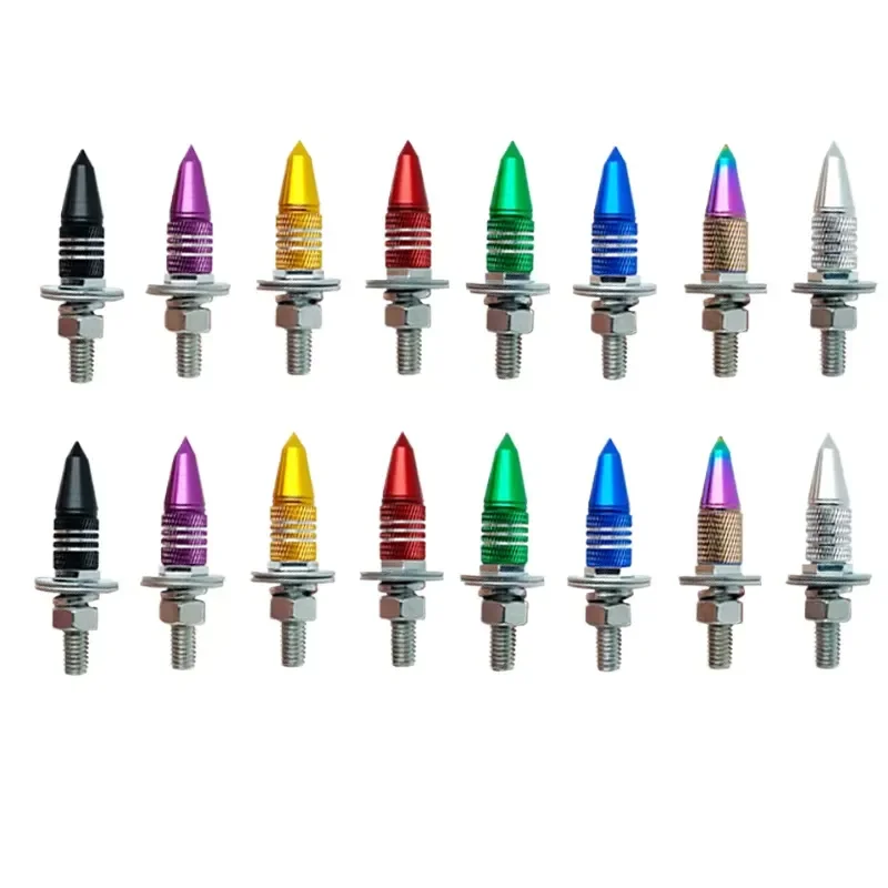 Hengtu Three-Groove Spike Top Aluminum Alloy Car License Plate Screws 49.7x17.9mm Custom Decorative Fasteners Multiple Colors