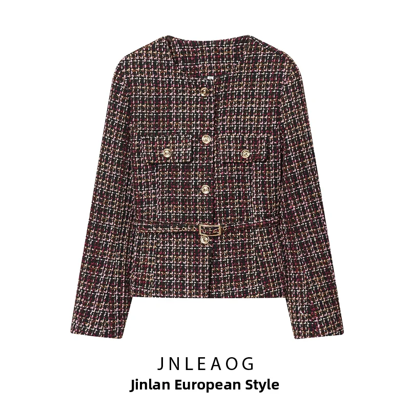JNLEAOG Autumn New Women's Fashion Comfortable Casual round Neck Long Sleeve Coarse Weave Outerwear Polyester Standard Fit ...