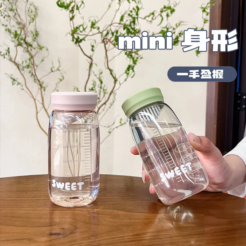 300ML Mini Small Capacity Water Bottle Portable Pocket Cup With Tea Strainer Reusable Plastic Drinking Cup Drop Heat-resistant
