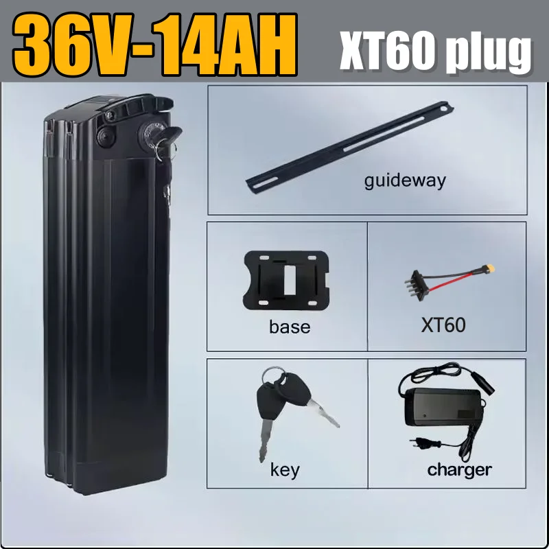 36V 48V52V 40ah Fahrad Silver Fish Akku Accu 20/30/40ah 48V Lithiumbatterij Motorbereik 250-1500W, Automotive-grade batterijcellen