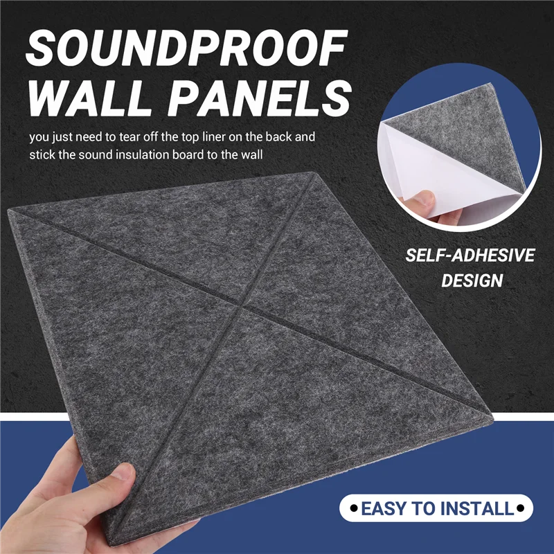 

XFDZ-12 Pcs Acoustic Panels,Sound Insulation Board,Wall Sound Insulation Board,For Acoustic Treatment,Wall Decor,Studio,Etc