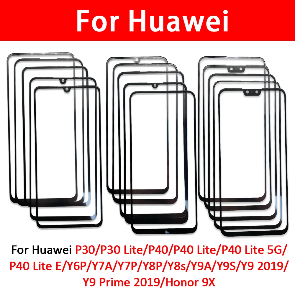 Screen Protector For Huawei P30 P40 Lite E Y6P Y7A Y7P Y8P Y8S Y9 2019 Y9A Y9S Honor 9X Front Outer Glass Lens Cover