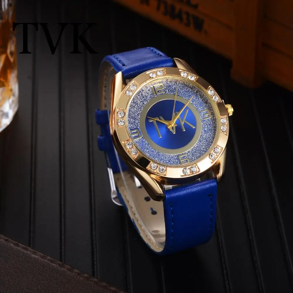 New Women Luxury Wacthes New Crystal Gold Casual Quartz Watch For Women Leather Strap Relogios Feminino Ladies Wrist Watch Hot