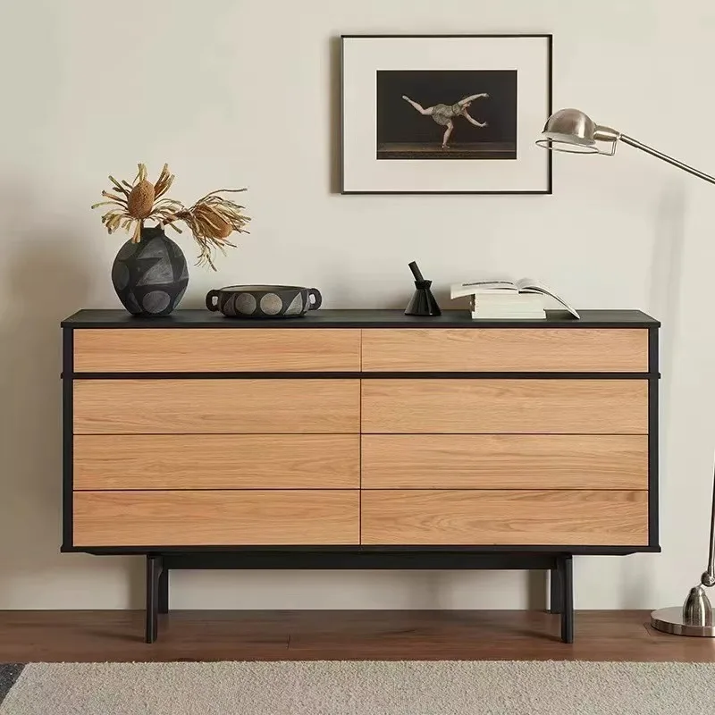 

Bedroom living room wall storage decorative cabinet medieval solid wood drawer cabinet