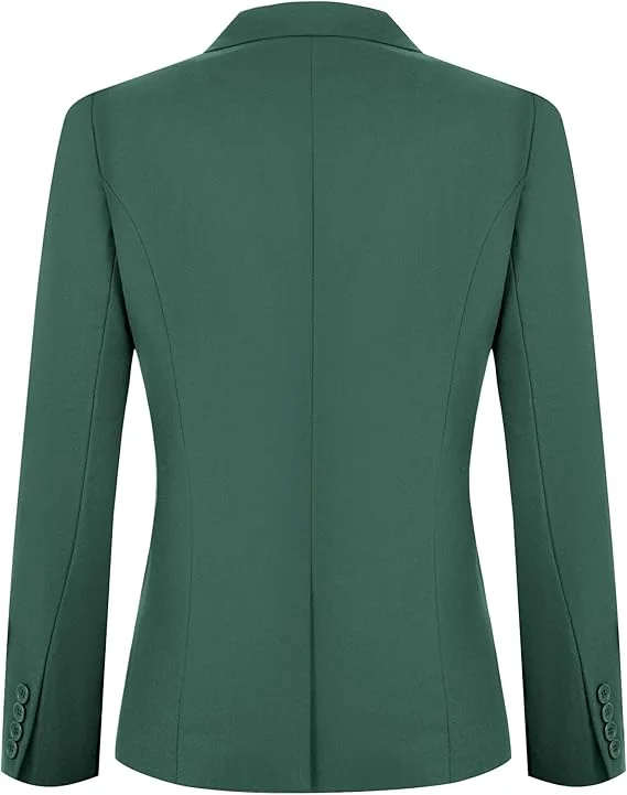 Tesco Traje de 2 piezas personalizado para mujer, conjunto de chaqueta y pantalones con 2 botones para trabajo de negocios y oficina