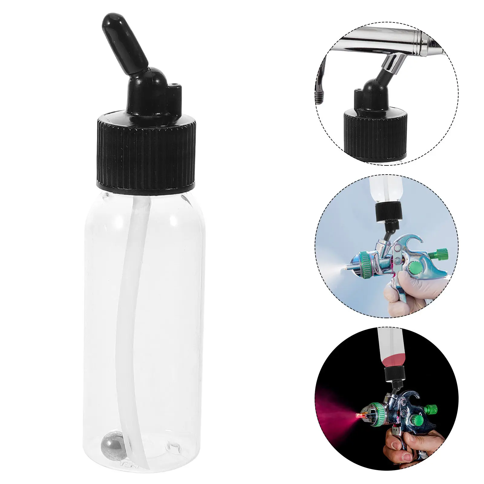10Pcs Airbrush Plastic Bottles 60Ml Transparent Leakproof Detachable Pigment Cups for Convenient Paint Dispensing and Portable