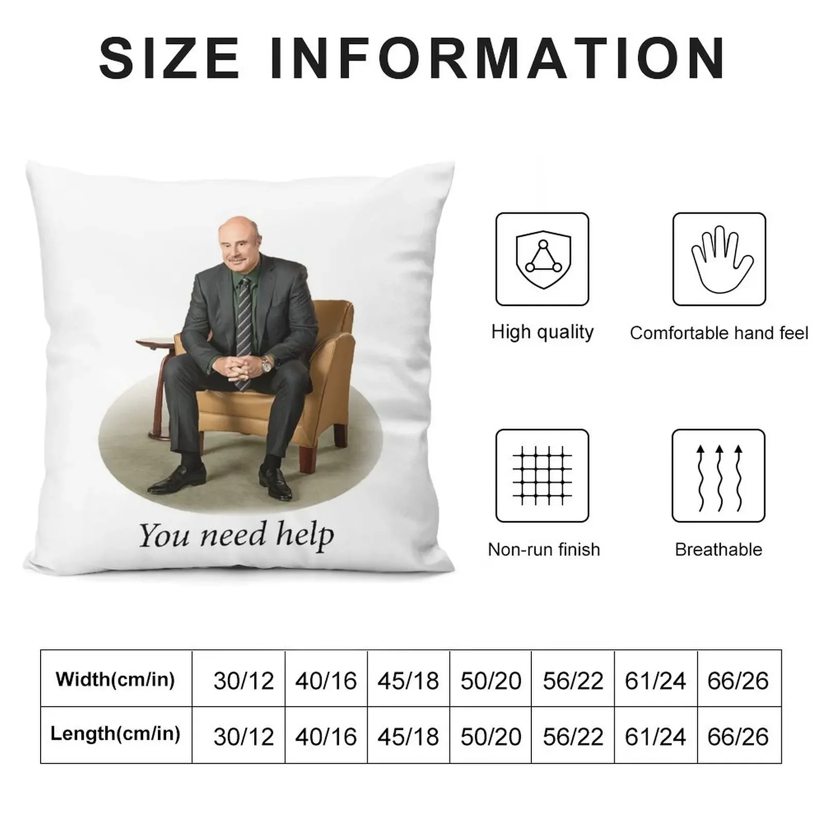 You Need Help - Dr. Phil (Redone Mask Edit) Throw Pillow Pillow Case Christmas Cushion For Home Pillow Case Christmas