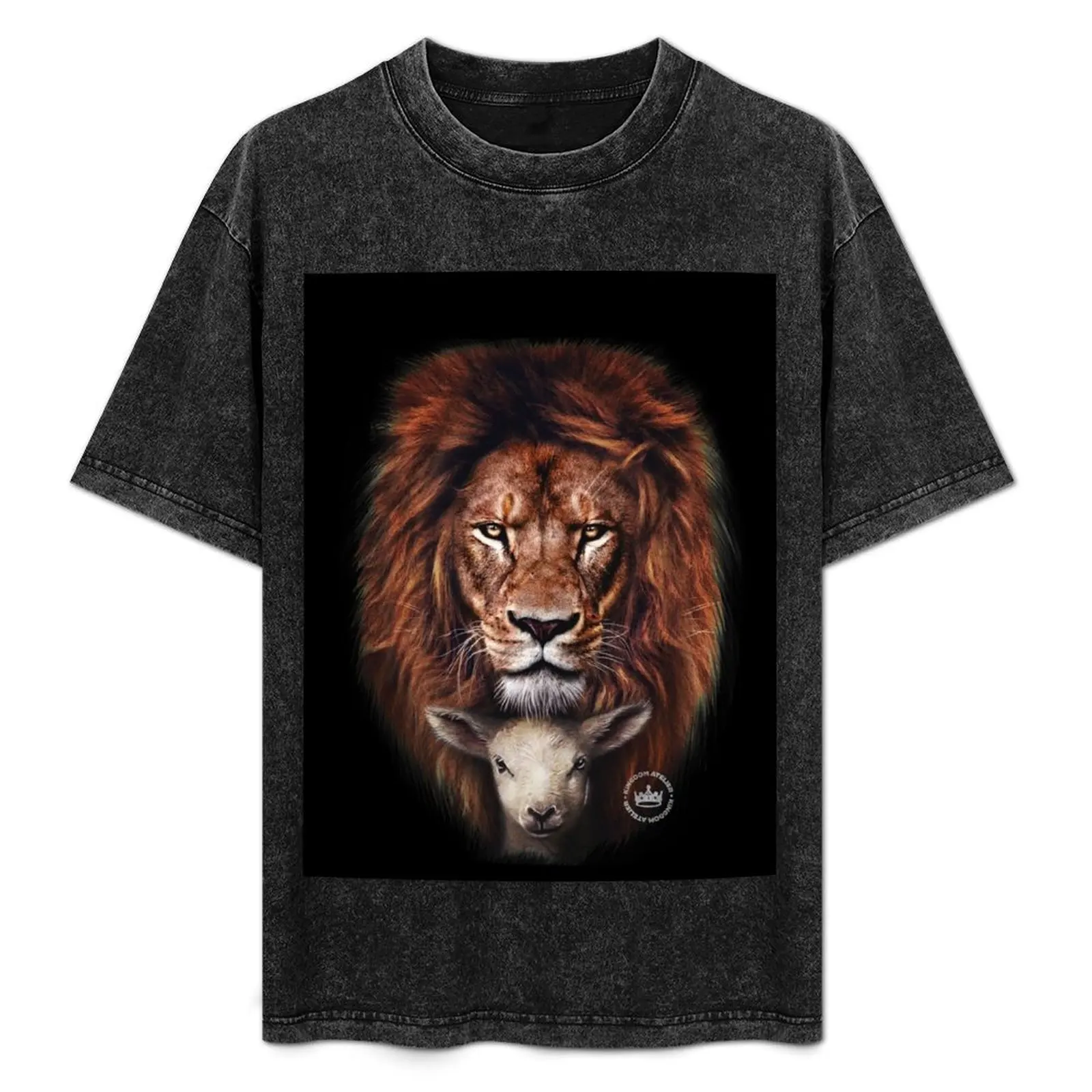 

Lion and the Lamb T-Shirt Fashion Casual Short Sleeve T-Shirt