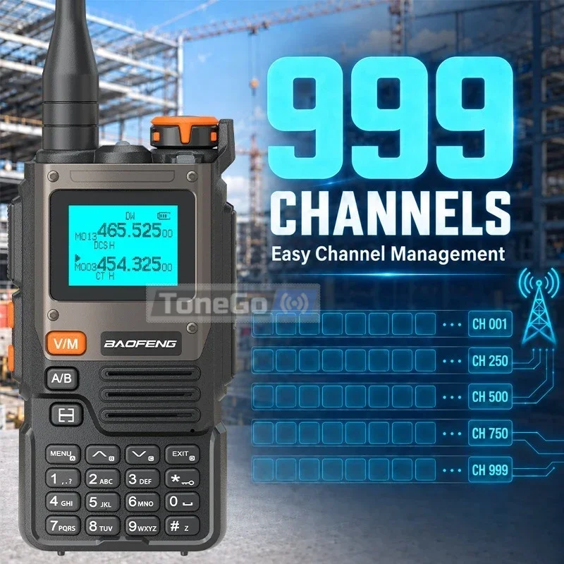 Baofeng UV-K61 Multi Band Walkie Talkie VHF UHF Type-C Wireless Frequency Copy NOAA Flashlight 999CH BF-K61 Portable TwoWayRadio