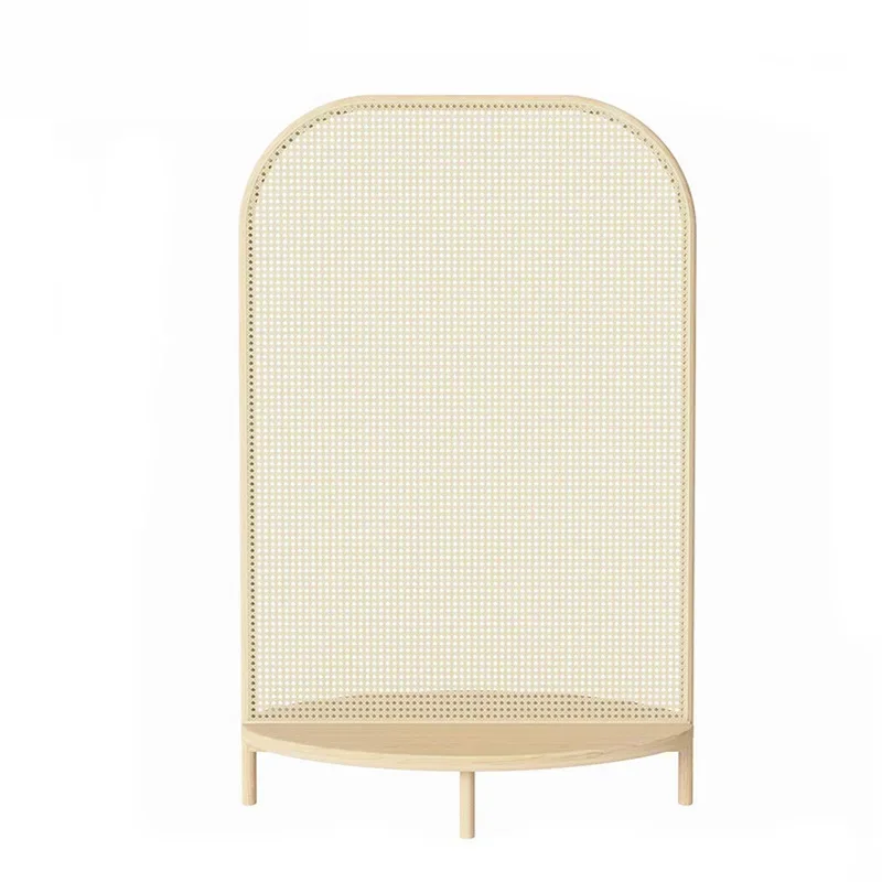 Simple modern folding screen Nordic retro rattan screen partition, living room folding mobile bedroom occlusion