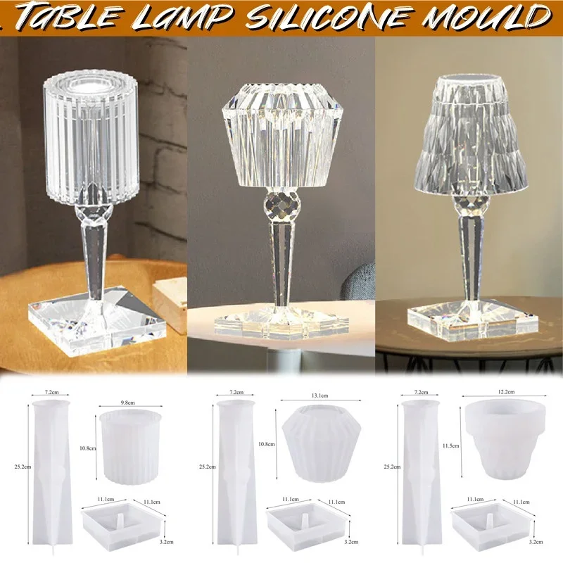 

Crystal Table Lamp Silicone Mould Diamond-shaped Small Table Lamp Pen Holder Storage Mold Epoxy Resin Mold Diy Handicraft Making